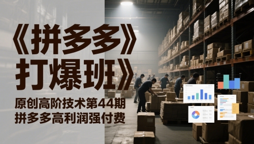 《拼多多打爆班》原创高阶技术第44期，拼多多高利润强付费插图零零网创资源网-最新赚钱项目