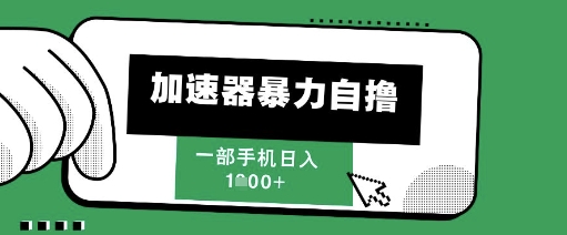 205新风口，加速器暴力自撸，单机日入1k+【揭秘】插图零零网创资源网-最新赚钱项目