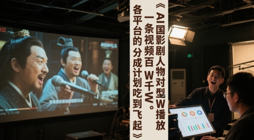 AI三国影视剧人物对口型唱歌玩法，一条视频百W千W播放，各平台的分成计划吃到飞起插图零零网创资源网-最新赚钱项目