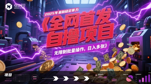 全网首发，2025年最新稳定暴力全自动自撸项目，无限制批量操作，日入多张【揭秘】插图零零网创资源网-最新赚钱项目