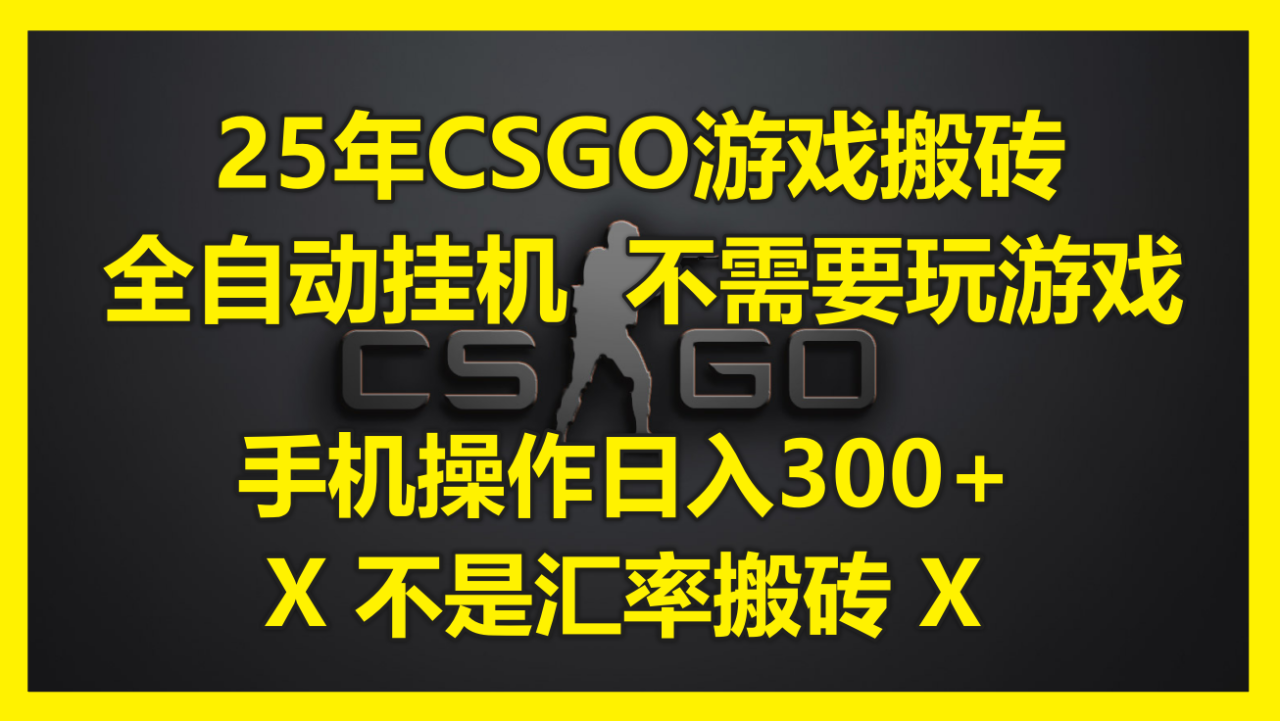 （14902期）25年CSGO游戏搬砖，全自动挂机，不需要玩游戏，手机操作日入300+。(不…插图零零网创资源网-最新赚钱项目