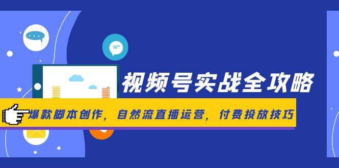 （14925期）视频号实战全攻略，爆款脚本创作，自然流直播运营，付费投放技巧插图零零网创资源网-最新赚钱项目