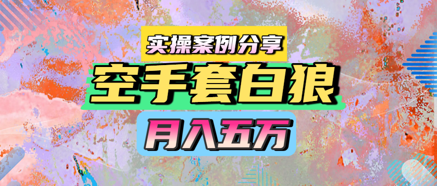 空手套白狼，月入五万，实操案例分享插图零零网创资源网-最新赚钱项目