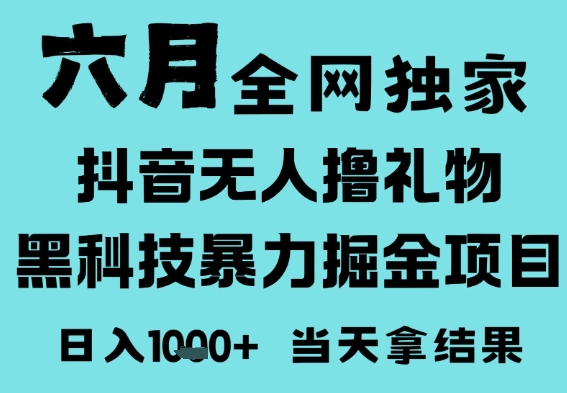 25年6月高爆抖音无人直播最新撸音浪掘金项目，门槛低小白可做，无脑日入1k，可矩阵放大【揭秘】插图零零网创资源网-最新赚钱项目