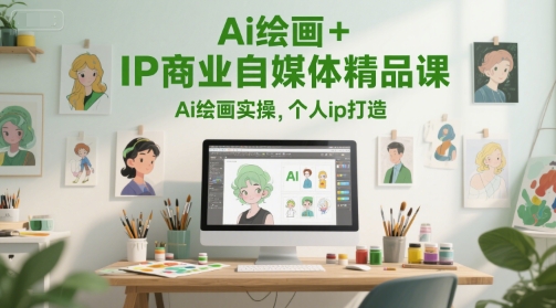 Ai绘画+IP商业自媒体精品课，Ai绘画实操，个人ip打造插图零零网创资源网-最新赚钱项目