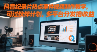 抖音纪录片热点事件视频制作教学，可过伙伴计划，多平台分发撸收益插图零零网创资源网-最新赚钱项目