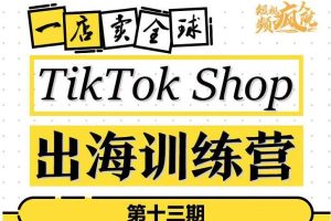 TikTokShop出海训练营，打开全球流量新思维，出海抢占全球新流量，一店卖全球