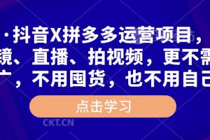 高鹏·抖音X拼多多运营项目，不需要出镜、直播、拍视频，不需要花钱推广，不用囤货，不用自己发货