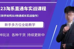 2023淘系直通车保姆式运营讲解，新手如何从0快速成长实战操作，新手多方位全能教学