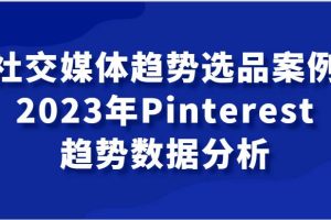 社交媒体趋势选品案例，2023年Pinterest趋势数据分析课