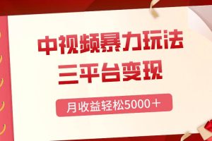 （8248期）三平台变现，月收益轻松5000＋，中视频暴力玩法，每日热点的正确打开方式