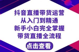 （8305期）抖音直播带货 运营从入门到精通，新手完全掌握带货直播全流程（23节）