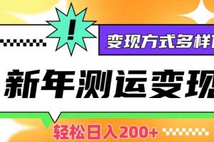 新年运势测试变现，日入200+，几分钟一条作品，变现方式多样化【揭秘】