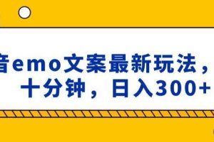 抖音emo文案，小程序取图最新玩法，每天十分钟，日入300+【揭秘】