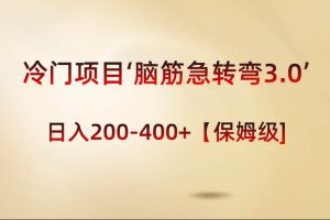 （8665期）冷门项目‘脑筋急转弯3.0’轻松日入200-400+【保姆级教程】