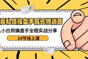 （8723期）电商私域-操盘手成长特训营：从小白到操盘手全程实战分享-24节线上课