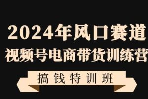 2024年风口赛道视频号电商带货训练营搞钱特训班，带领大家快速入局自媒体电商带货