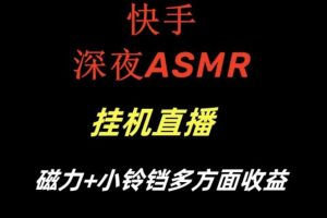 快手深夜性感ASMR挂机直播，磁力+小铃铛收益（附带工具和5G素材）【揭秘】