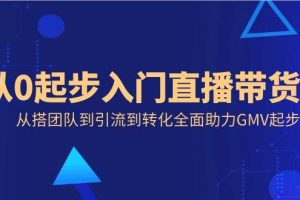 （8745期）从0起步入门直播带货，从搭团队到引流到转化全面助力GMV起步