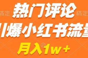 热门评论引爆小红书流量，作品制作简单，商单接到手软【揭秘】