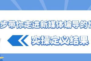 （8762期）一步带你走进 新媒体编导的世界，实操定义结果（17节课）