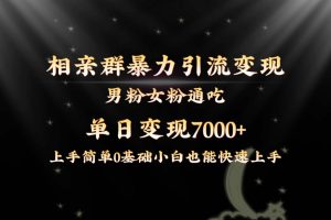 （8781期）全网首发相亲群暴力引流男粉女粉通吃变现玩法，单日变现7000+保姆教学1.0