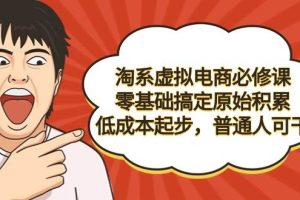 （9154期）淘系虚拟电商必修课，零基础搞定原始积累，低成本起步，普通人可干