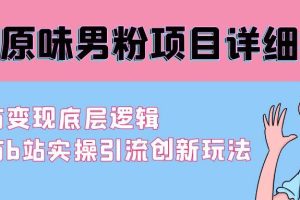 （9158期）最新原味男粉项目详细操作 引流与变现底层逻辑+知乎与b站实操引流创新玩法