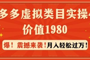 （9238期）拼多多虚拟类目实操4.0：月入轻松过万，价值1980