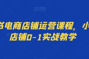 小红书电商店铺运营课程，小红书店铺0-1实战教学