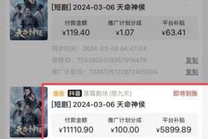 （9375期）短剧2.0最新升级玩法，小白也能快速入门，无脑搬运日入200+