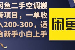 （9539期）闲鱼二手空调搬砖项目，一单收入200-300，适合新手小白上手