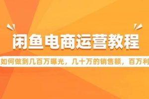 （9560期）闲鱼电商运营教程：如何做到几百万曝光，几十万的销售额，百万利润