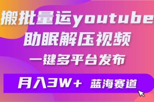 （9727期）批量搬运YouTube解压助眠视频 一键多平台发布 月入2W+