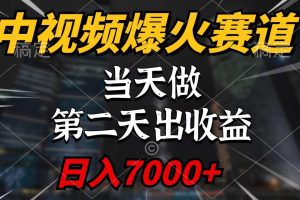 （9773期）中视频计划爆火赛道，当天做，第二天见收益，轻松破百万播放，日入7000+