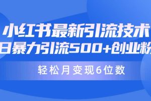 （9871期）日引500+月变现六位数24年最新小红书暴力引流兼职粉教程