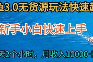 （9913期）2024最新闲鱼无货源玩法，从0开始小白快手上手，每天2小时月收入过万