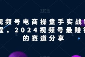 视频号电商实战教程，2024视频号最赚钱的赛道分享