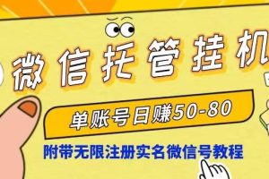 （10217期）微信托管挂机，单号日赚50-80，项目操作简单（附无限注册实名微信号教程）