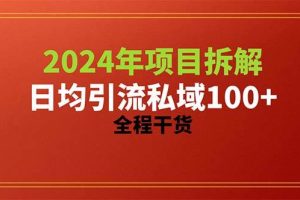 （10289期）2024项目拆解日均引流100+精准创业粉，全程干货