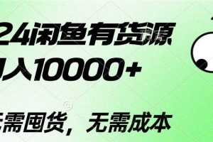 （10338期）2024闲鱼有货源，月入10000+2024闲鱼有货源，月入10000+