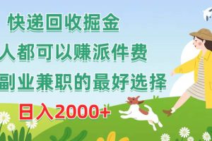 （10364期）快递回收掘金，人人都可以赚派件费，新人副业兼职的最好选择，日入2000+