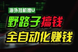 海外挂机撸U新平台，日赚8-15美元，全程无人值守，可批量放大，工作室内部项目！