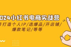 （10376期）2024小红书电商实战营，养号打造IP/选爆品/开店铺/爆款笔记/等等（24节）