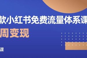 （10453期）爆款小红书免费流量体系课程，两周变现（20节课）