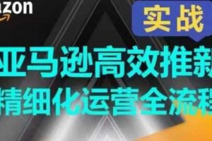 亚马逊高效推新精细化运营全流程，全方位、快速拉升产品排名和销量!