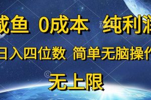 （10576期）咸鱼0成本，纯利润，日入四位数，简单无脑操作