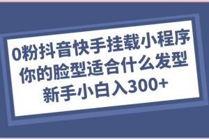 0粉抖音快手挂载小程序，你的脸型适合什么发型玩法，新手小白日入300+