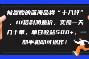 （10696期）被忽略的蓝海品类“十八籽”，10倍利润差价，实操一天几十单 单日收益500+