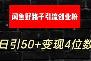 大眼闲鱼野路子引流创业粉，日引50+单日变现四位数